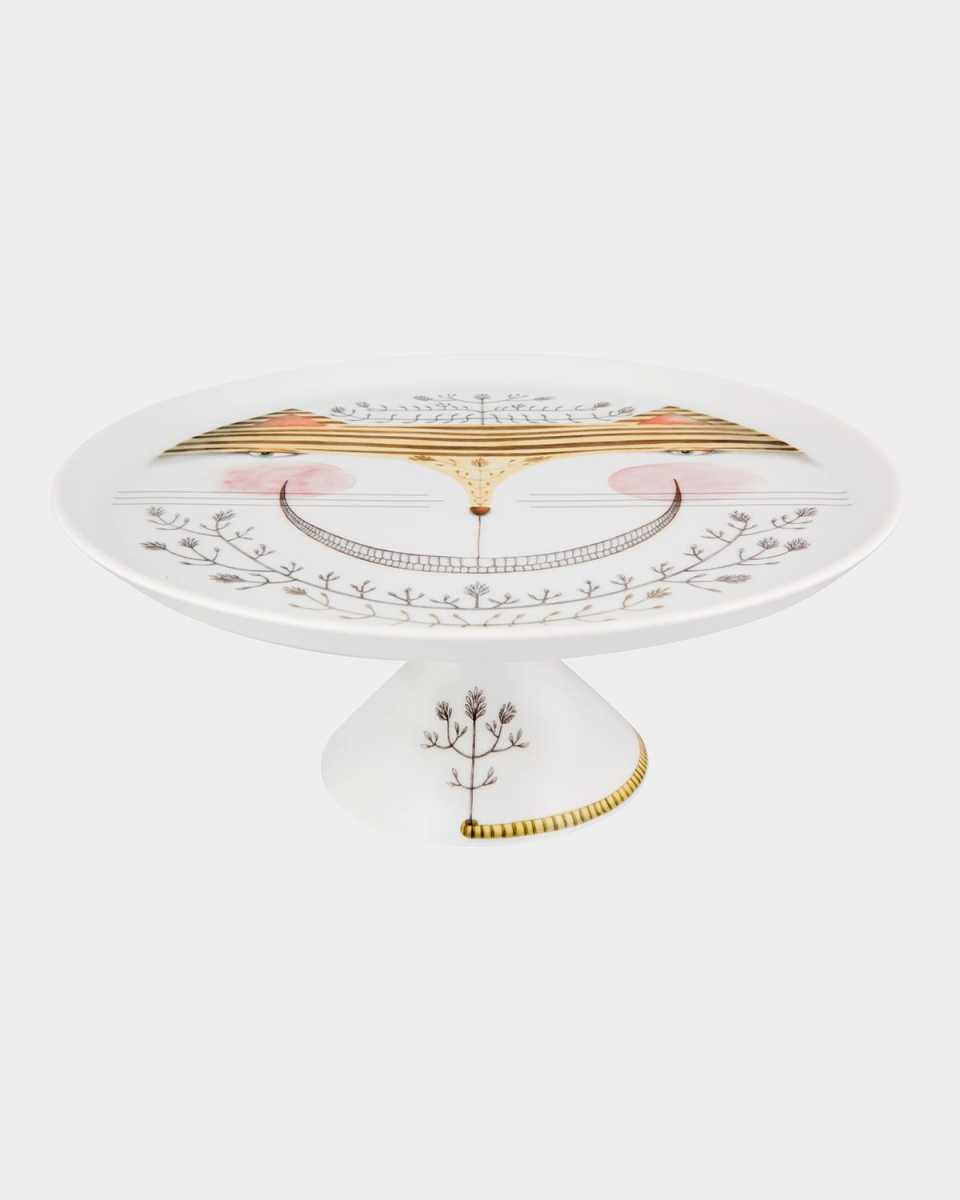 Tea with Alice Footed Cake Plate